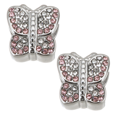 Bead bow tie in two color combinations of surgical steel