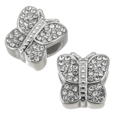 Bead bow tie in two color combinations of surgical steel