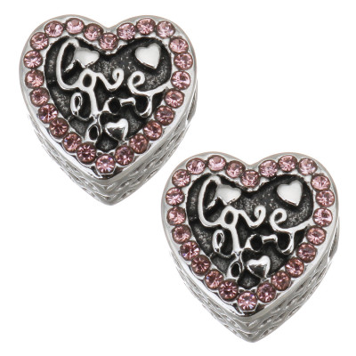 Heart bead with inscription I love you surgical steel