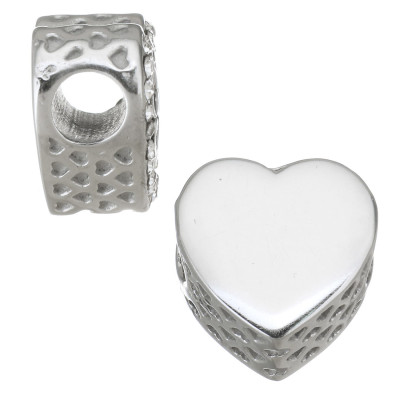 Heart bead with inscription I love you surgical steel