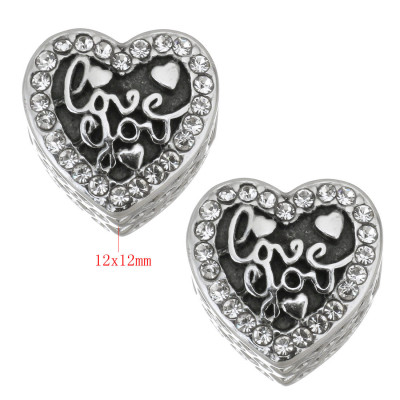 Heart bead with inscription I love you surgical steel