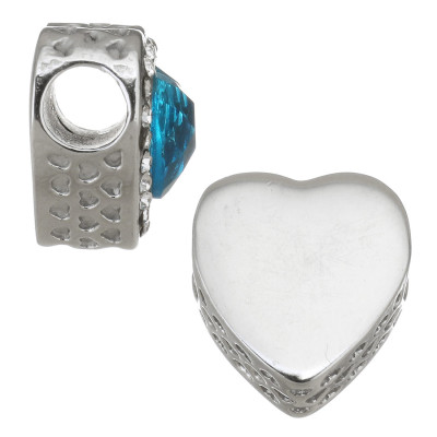 Heart bead in many color combinations surgical steel