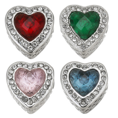 Heart bead in many color combinations surgical steel