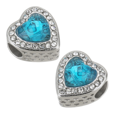 Heart bead in many color combinations surgical steel