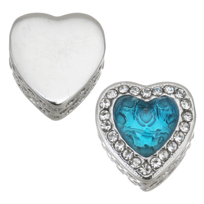 Heart bead in many color combinations surgical steel