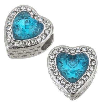 Heart bead in many color combinations surgical steel