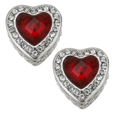 Heart bead in many color combinations surgical steel