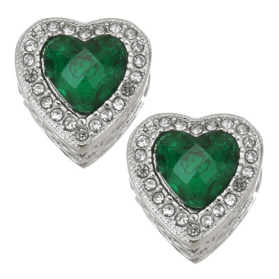 Heart bead in many color combinations surgical steel