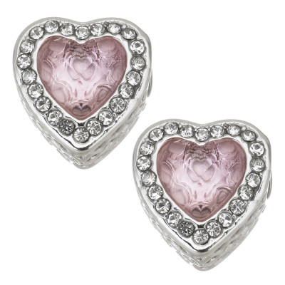 Heart bead in many color combinations surgical steel