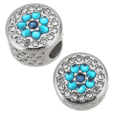 Korálek se šatony Light Rose nebo Indicolite vyrobený z chirurgické oceli