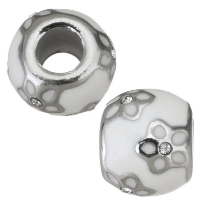 Bead with a silver flower surgical steel