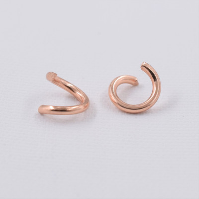 Open ring Rose gold plated 6 x 0,8mm stainless steel 304