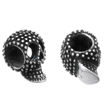 Halloween skull bead decorated with surgical steel