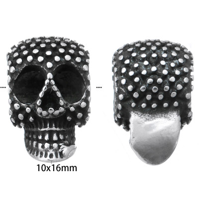 Halloween skull bead decorated with surgical steel