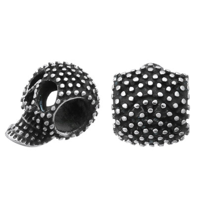 Halloween skull bead decorated with surgical steel