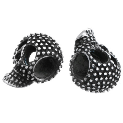 Halloween skull bead decorated with surgical steel