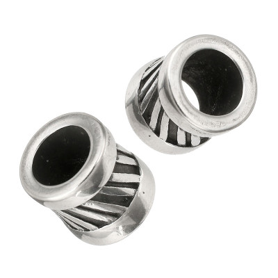 Large bead tube with surgical steel ornament