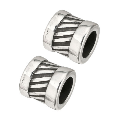 Large bead tube with surgical steel ornament