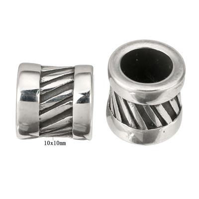 Large bead tube with surgical steel ornament