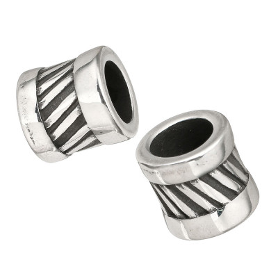 Large bead tube with surgical steel ornament