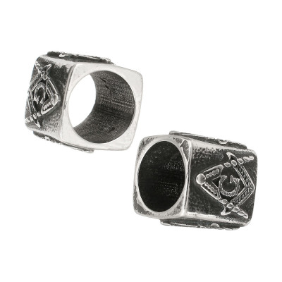 Bead with a large thread SYMBOLS made of surgical steel