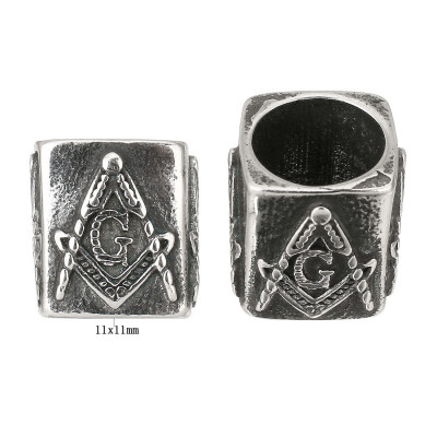 Bead with a large thread SYMBOLS made of surgical steel