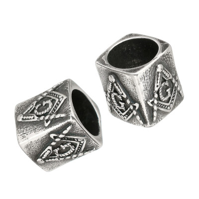 Bead with a large thread SYMBOLS made of surgical steel