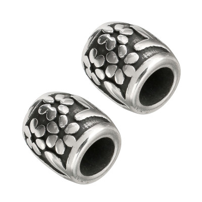 Bead tube with surgical steel flowers