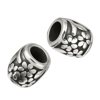 Bead tube with surgical steel flowers