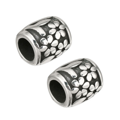 Bead tube with surgical steel flowers