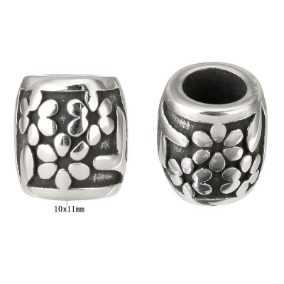 Bead tube with surgical steel flowers