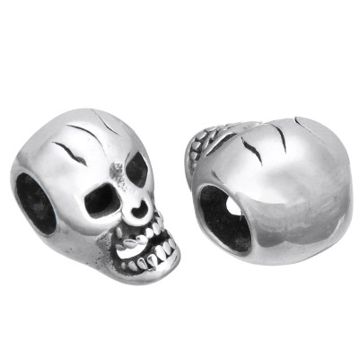 Skull bead of surgical steel