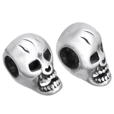 Skull bead of surgical steel