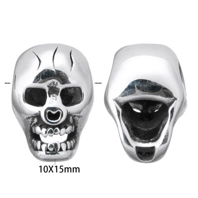 Skull bead of surgical steel