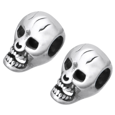 Skull bead of surgical steel