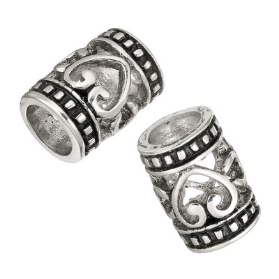 Tube with ornamental heart surgical steel