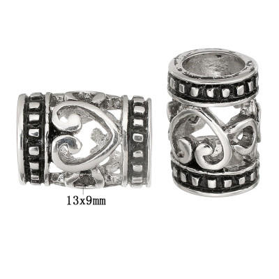 Tube with ornamental heart surgical steel