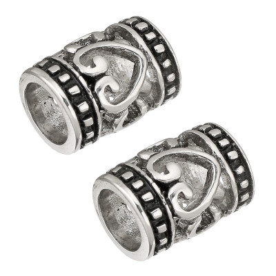 Tube with ornamental heart surgical steel