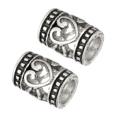 Tube with ornamental heart surgical steel