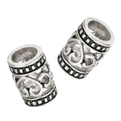 Tube with ornamental heart surgical steel