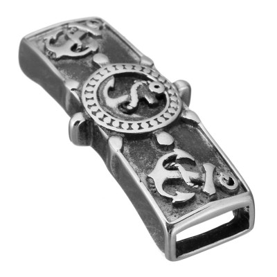 Trubička s kotvičkou a kormidlem na řemínek z chirurgické oceli