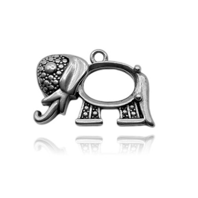 Elephant pendant for surgical steel cabochon