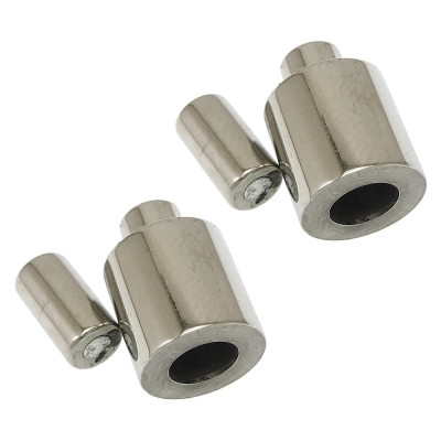 Magnetic closing of 2mm draw-through in stainless steel