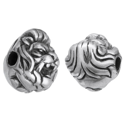 Lion head bead made of surgical steel