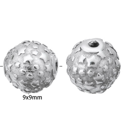 Bead with surgical steel stars