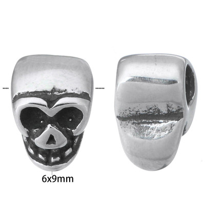 Bead miniature skull surgical steel