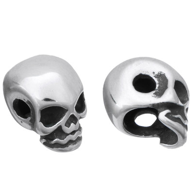 Surgical steel skull bead