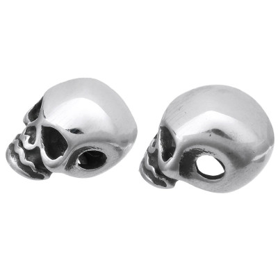 Surgical steel skull bead