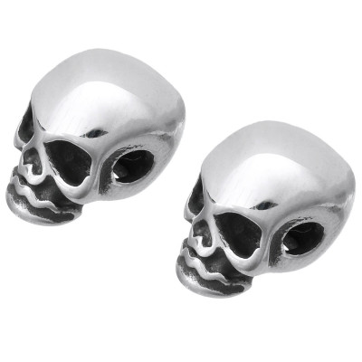 Surgical steel skull bead