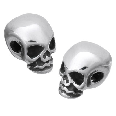 Surgical steel skull bead